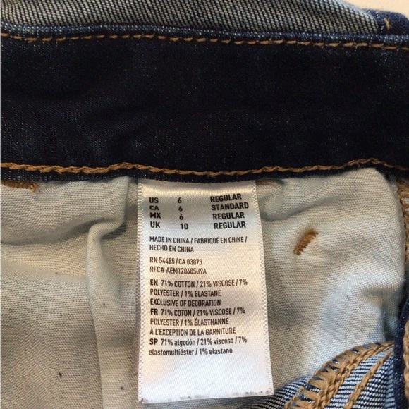 American Eagle Womens Size 6 Reg Jegging Overall Bib Overalls Blue Jeans Stretch - Picture 14 of 16